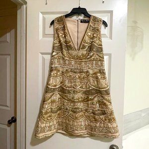 Alice and Olivia Gold Dress - Size 12